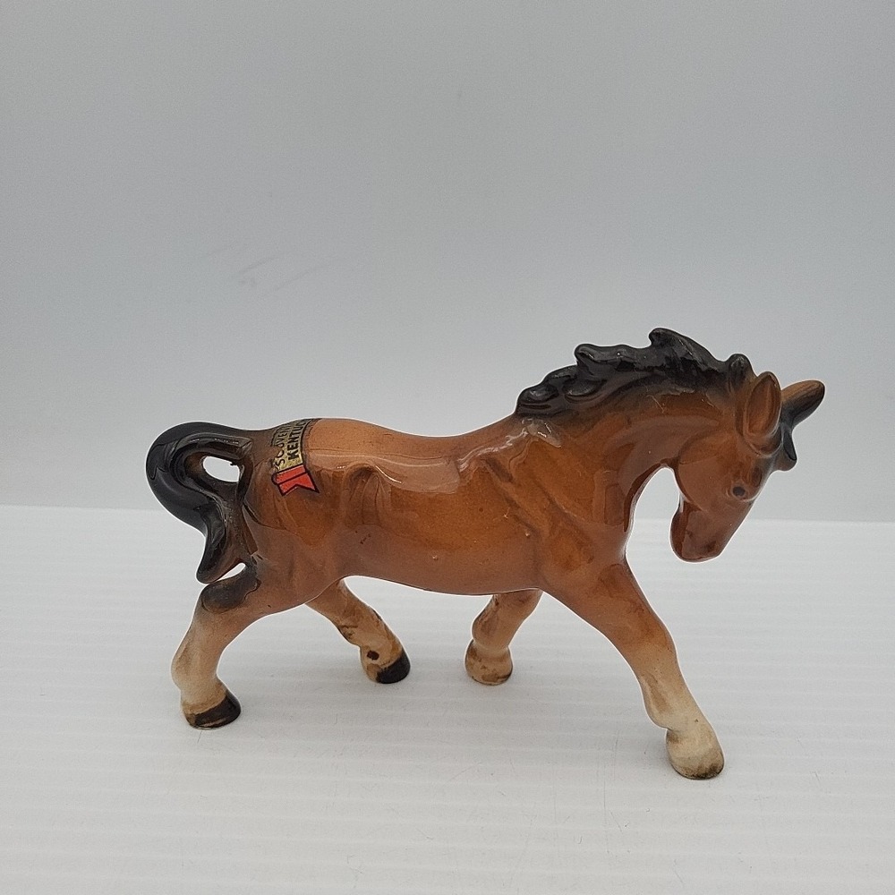 Ceramic Horse Pony Vintage  Figurine Brown Western Rodeo Japan